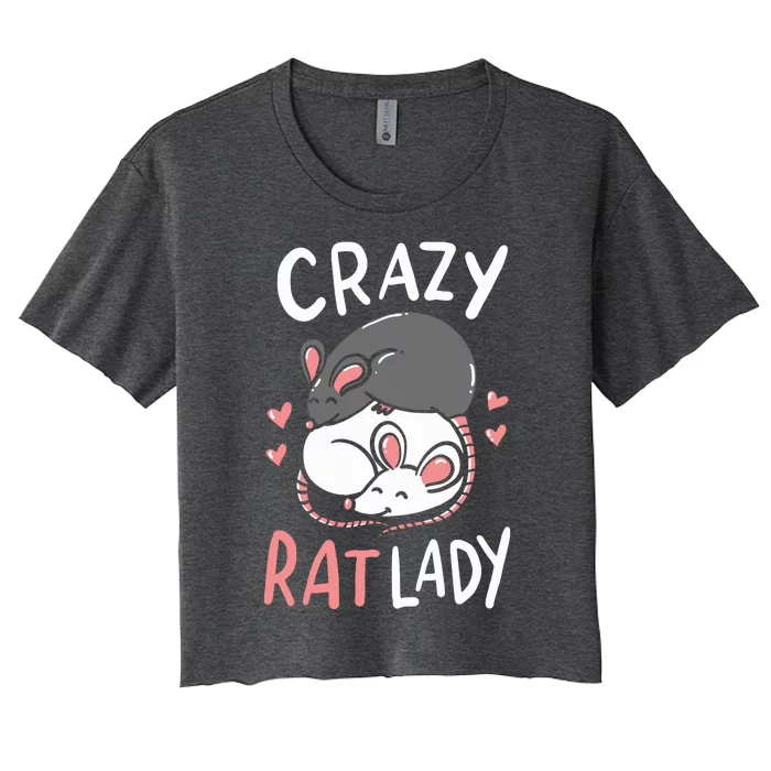 Rat Rats Crazy Rat Lady Love Cute Funny Pet Gift Women's Crop Top Tee