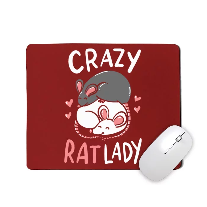 Rat Rats Crazy Rat Lady Love Cute Funny Pet Gift Mousepad