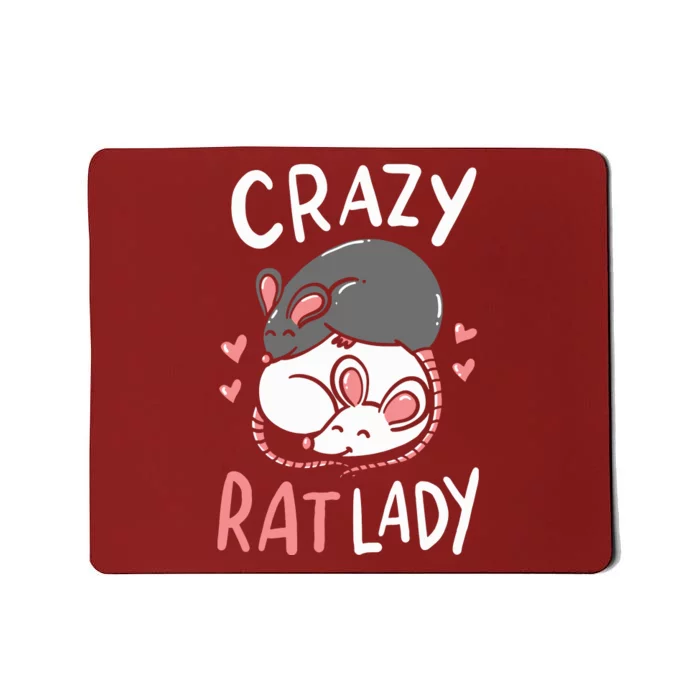 Rat Rats Crazy Rat Lady Love Cute Funny Pet Gift Mousepad