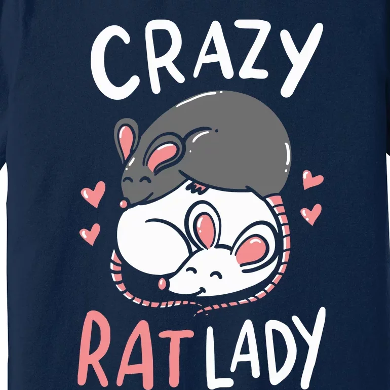 Rat Rats Crazy Rat Lady Love Cute Funny Pet Gift Premium T-Shirt