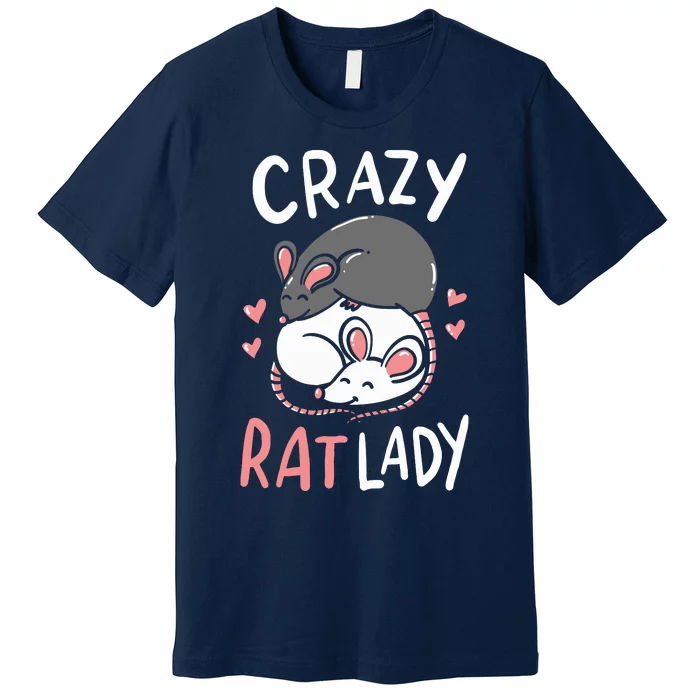 Rat Rats Crazy Rat Lady Love Cute Funny Pet Gift Premium T-Shirt