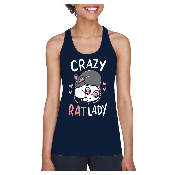 Rat Rats Crazy Rat Lady Love Cute Funny Pet Gift Women's Racerback Tank