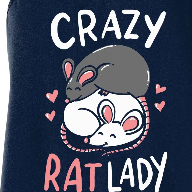 Rat Rats Crazy Rat Lady Love Cute Funny Pet Gift Women's Racerback Tank