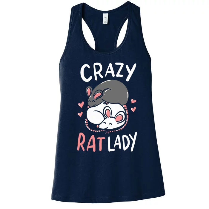 Rat Rats Crazy Rat Lady Love Cute Funny Pet Gift Women's Racerback Tank