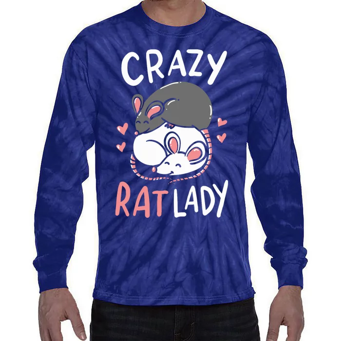 Rat Rats Crazy Rat Lady Love Cute Funny Pet Gift Tie-Dye Long Sleeve Shirt