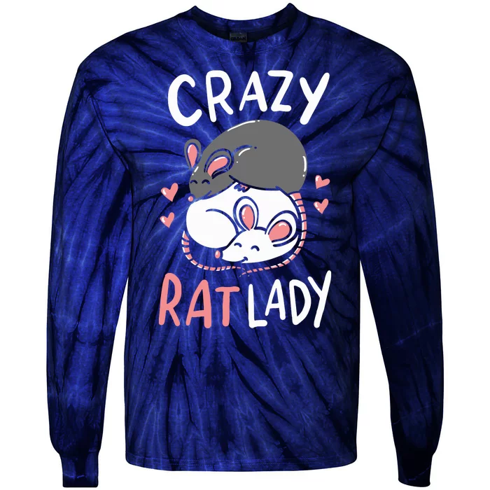 Rat Rats Crazy Rat Lady Love Cute Funny Pet Gift Tie-Dye Long Sleeve Shirt