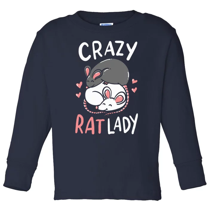 Rat Rats Crazy Rat Lady Love Cute Funny Pet Gift Toddler Long Sleeve Shirt