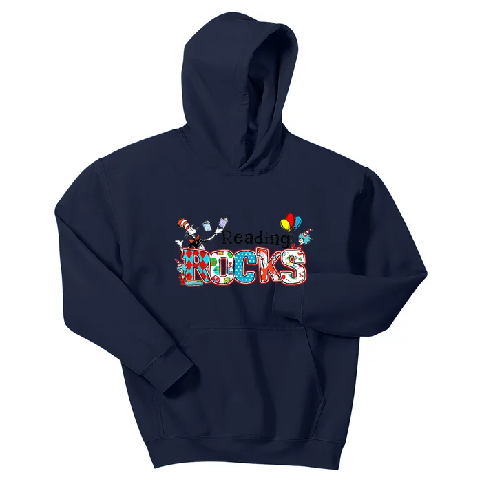 Reading Rocks Cat In Hat Kids Hoodie