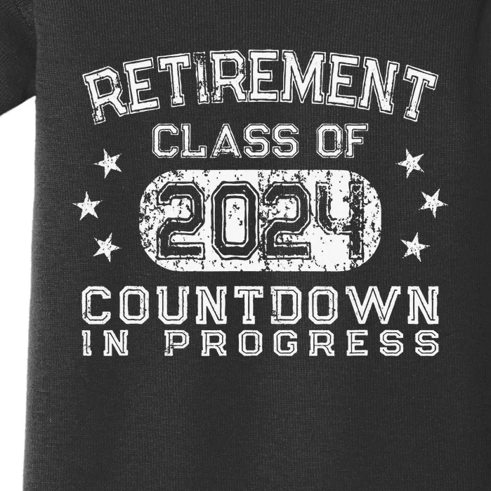 retro Retirement class of 2024 Countdown To Be Retired Baby Bodysuit