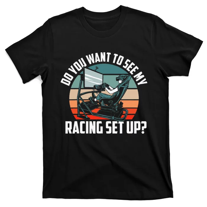 Retro Race Car Racer Simulation Gaming Vintage Sim Racing T-Shirt