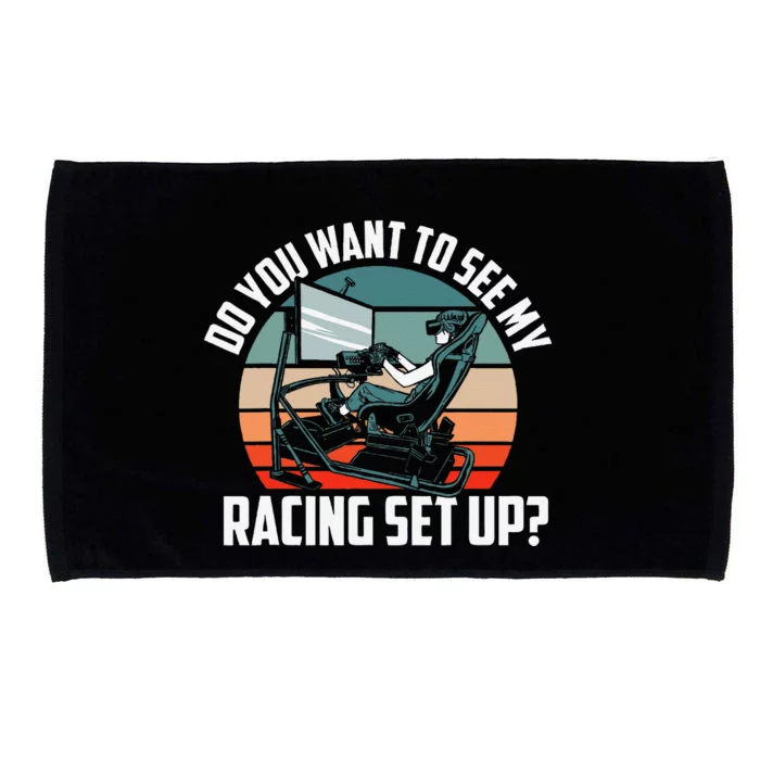 Retro Race Car Racer Simulation Gaming Vintage Sim Racing Microfiber Hand Towel