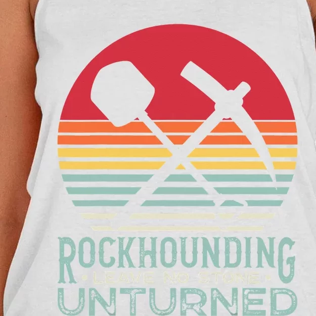 Rockhounding Rock Collector Funny Geologist Geology Pun Women's Knotted Racerback Tank