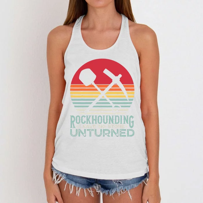 Rockhounding Rock Collector Funny Geologist Geology Pun Women's Knotted Racerback Tank