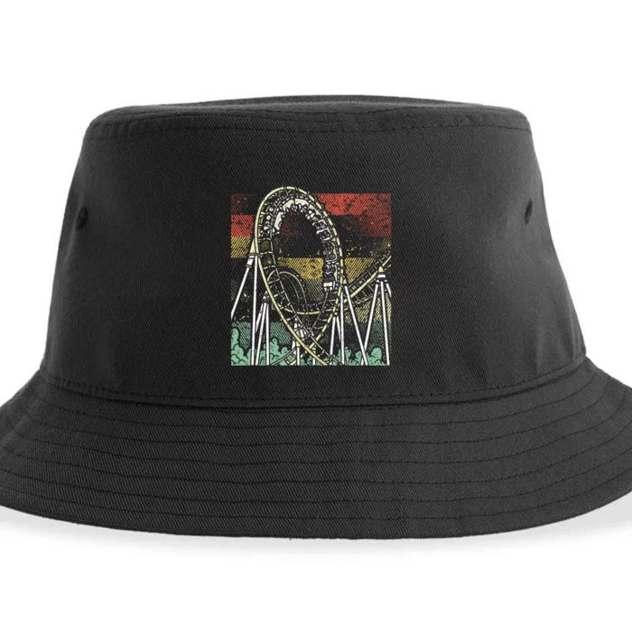 Retro Roller Coaster Sustainable Bucket Hat