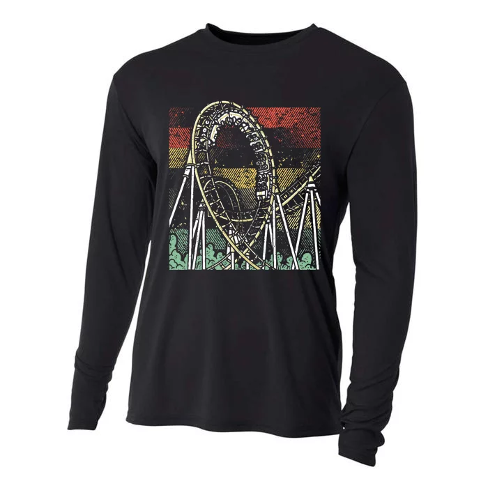 Retro Roller Coaster Cooling Performance Long Sleeve Crew