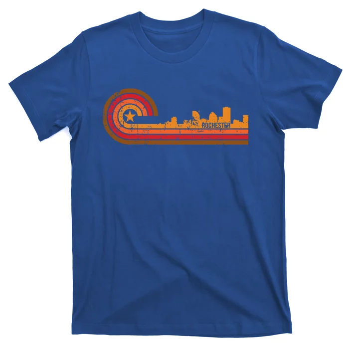 Retro Rochester Cityscape Gift Rochester Ny Skyline Gift T-Shirt