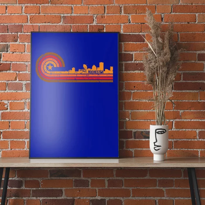 Retro Rochester Cityscape Gift Rochester Ny Skyline Gift Poster