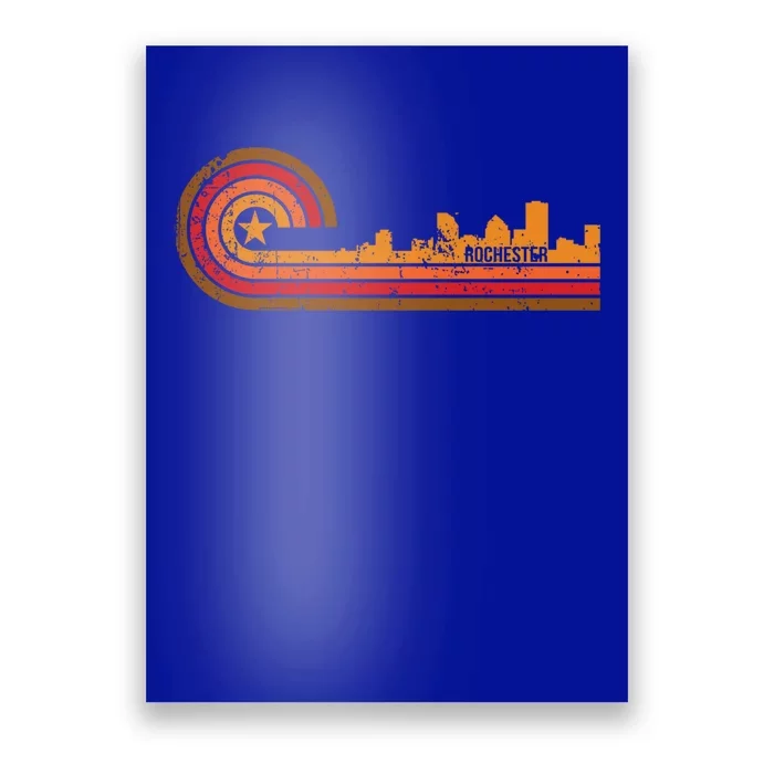 Retro Rochester Cityscape Gift Rochester Ny Skyline Gift Poster