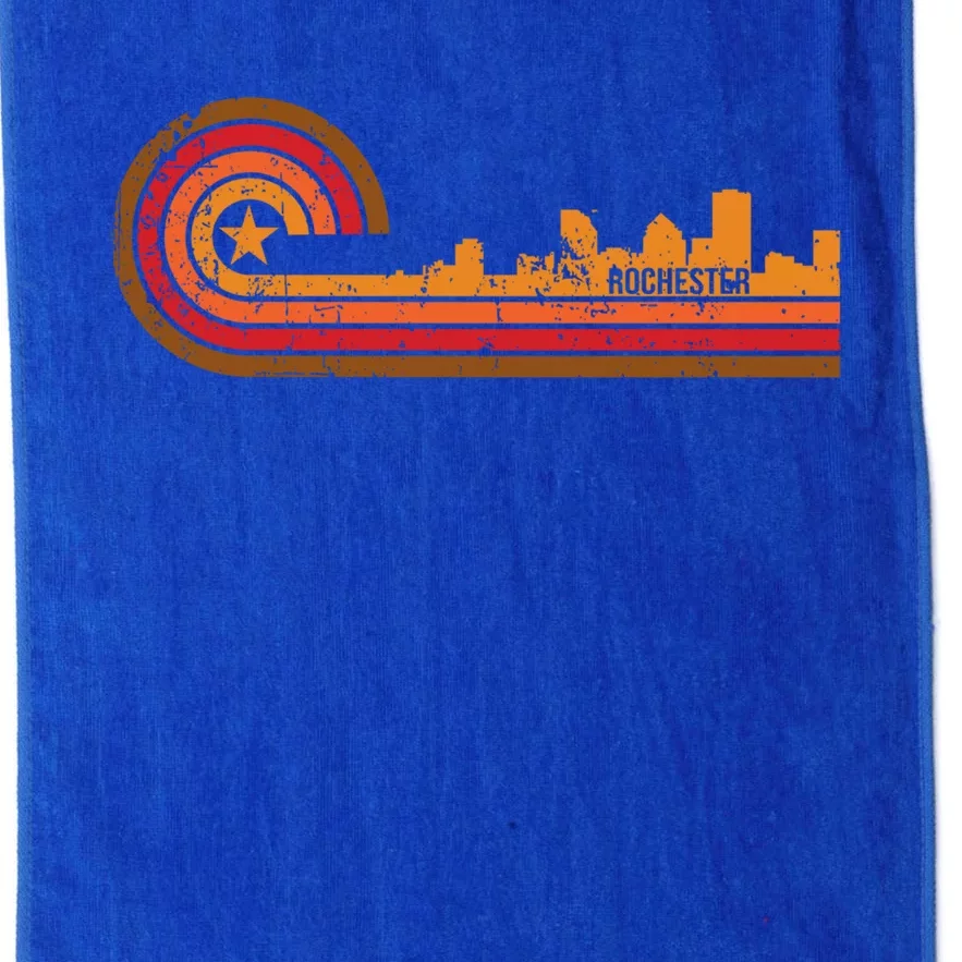 Retro Rochester Cityscape Gift Rochester Ny Skyline Gift Platinum Collection Golf Towel