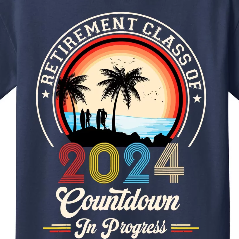 Retro Retirement Class Of 2024 Countdown In Progress Teacher Kids T-Shirt