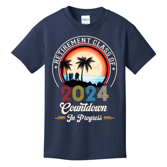 Retro Retirement Class Of 2024 Countdown In Progress Teacher Kids T-Shirt