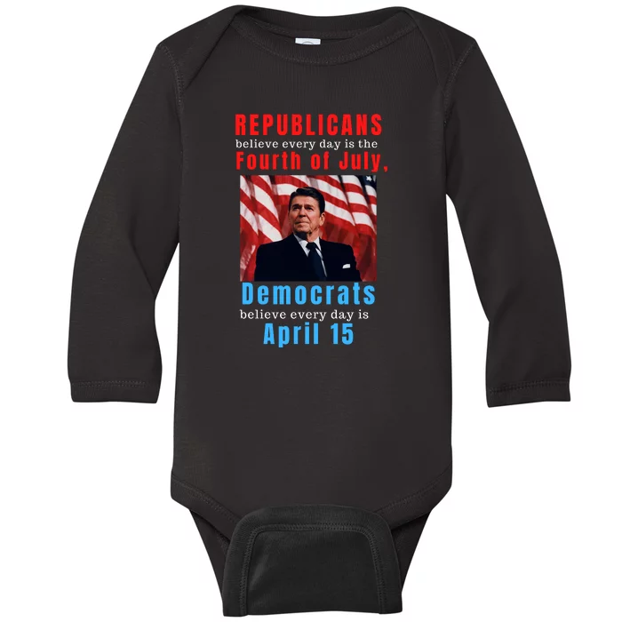 Ronald Reagan Conservative Baby Long Sleeve Bodysuit