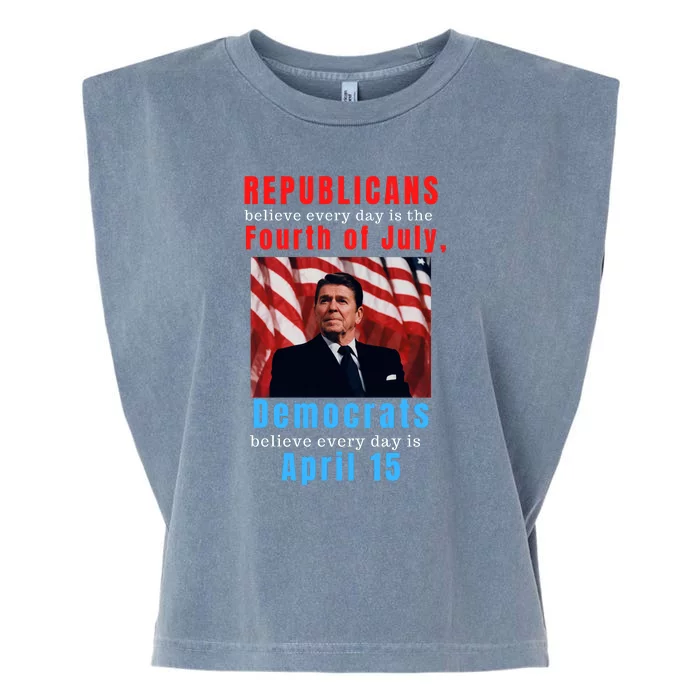 Ronald Reagan Conservative Garment-Dyed Women's Muscle Tee