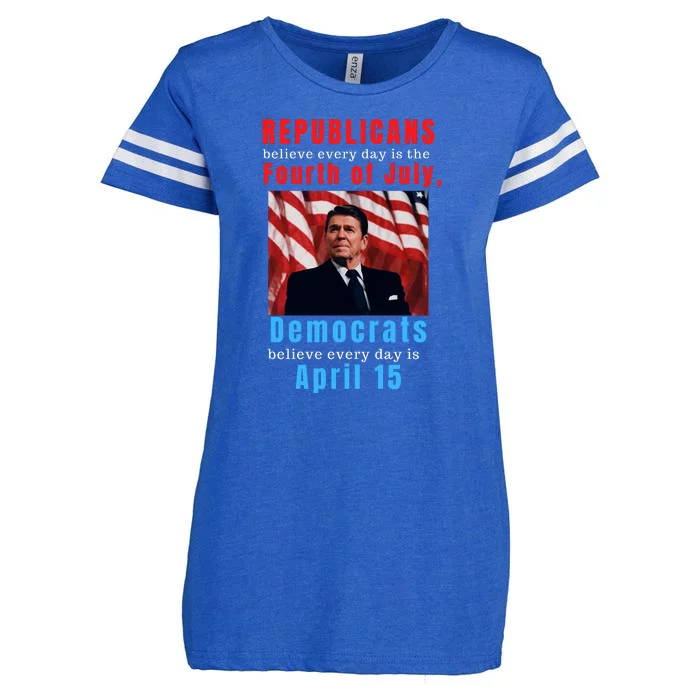 Ronald Reagan Conservative Enza Ladies Jersey Football T-Shirt