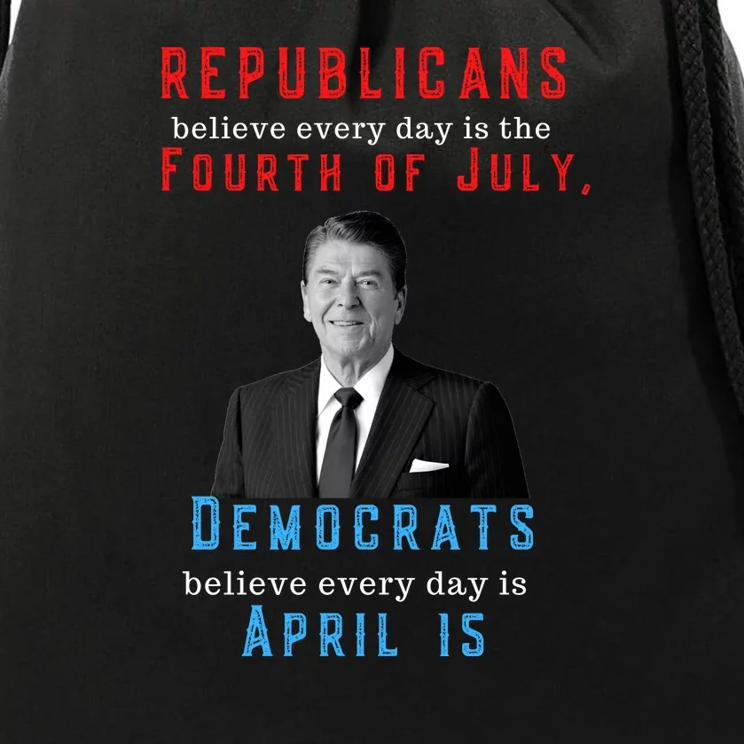 Ronald Reagan Conservative Drawstring Bag