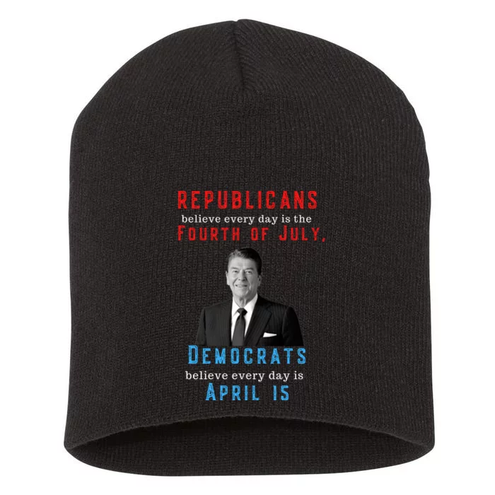 Ronald Reagan Conservative Short Acrylic Beanie