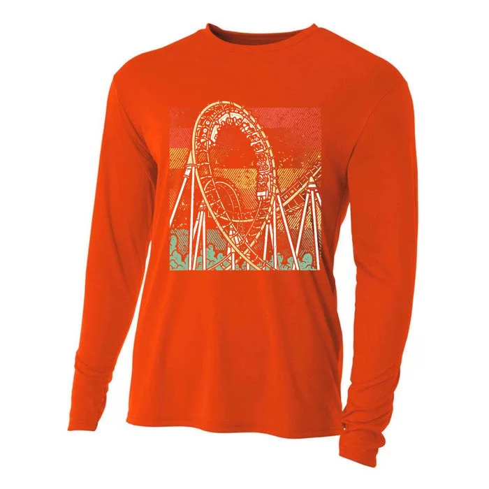 Retro Roller Coaster Cooling Performance Long Sleeve Crew