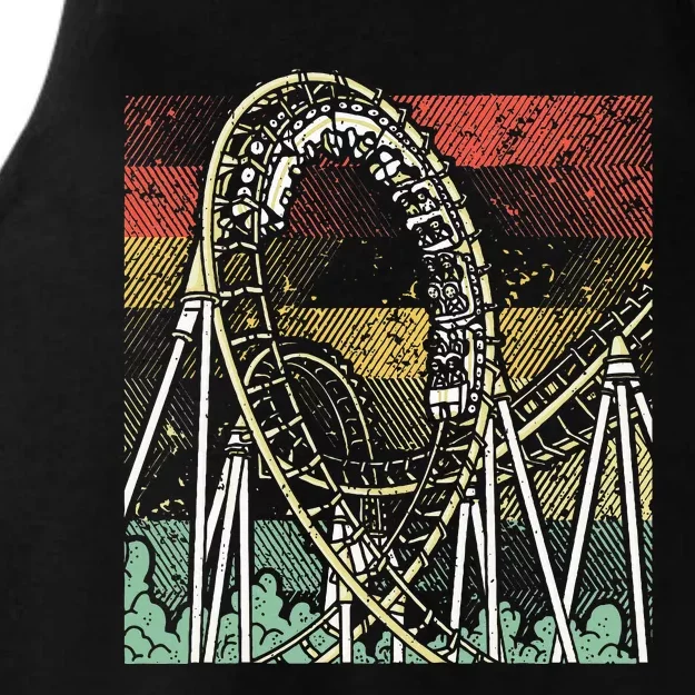 Retro Roller Coaster Ladies Tri-Blend Wicking Tank