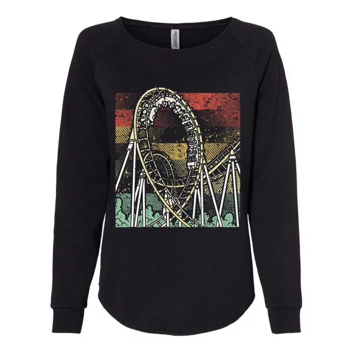 Retro Roller Coaster Womens California Wash Sweatshirt