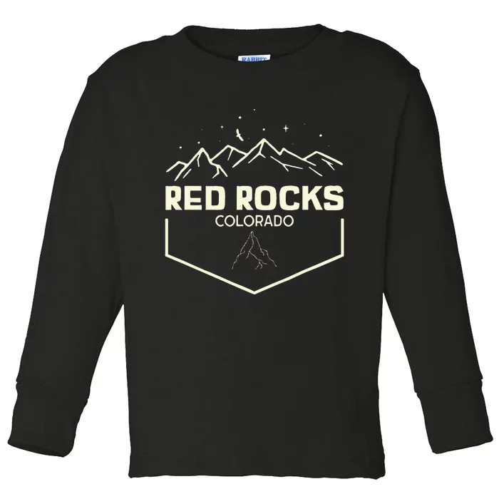 Red Rocks Colorado Epic Moonlight Toddler Long Sleeve Shirt