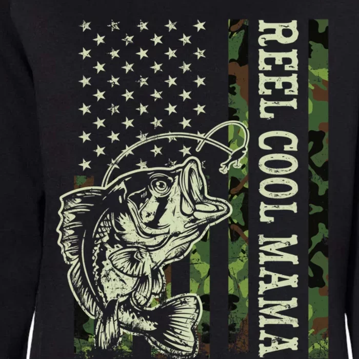 Retro Reel Cool Mama Camouflage Usa Flag Fishing Gift Womens California Wash Sweatshirt