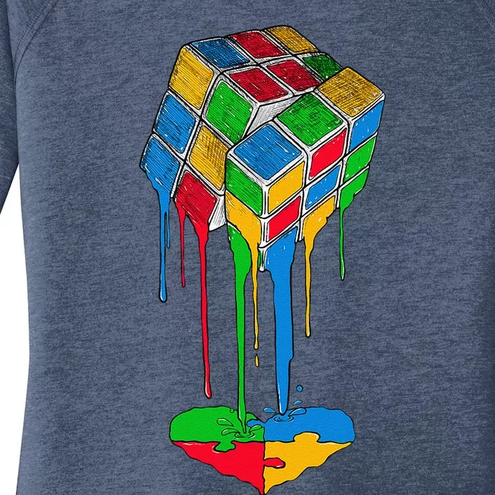 Rubiks Rubick's Cube Heart Puzzle Cool Autism Awarenesss Women's Perfect Tri Tunic Long Sleeve Shirt