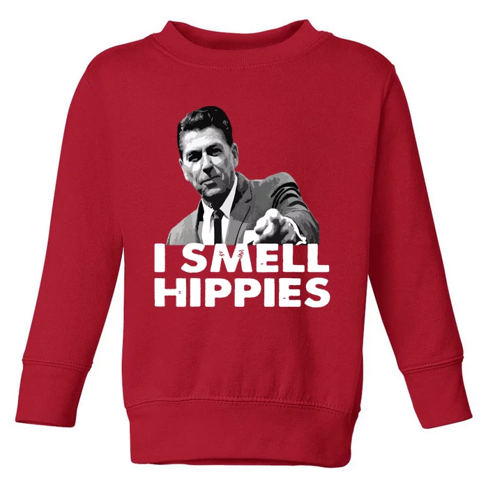 Reagan Ronald Conservative Funny Smell Hippies Merica Toddler Sweatshirt