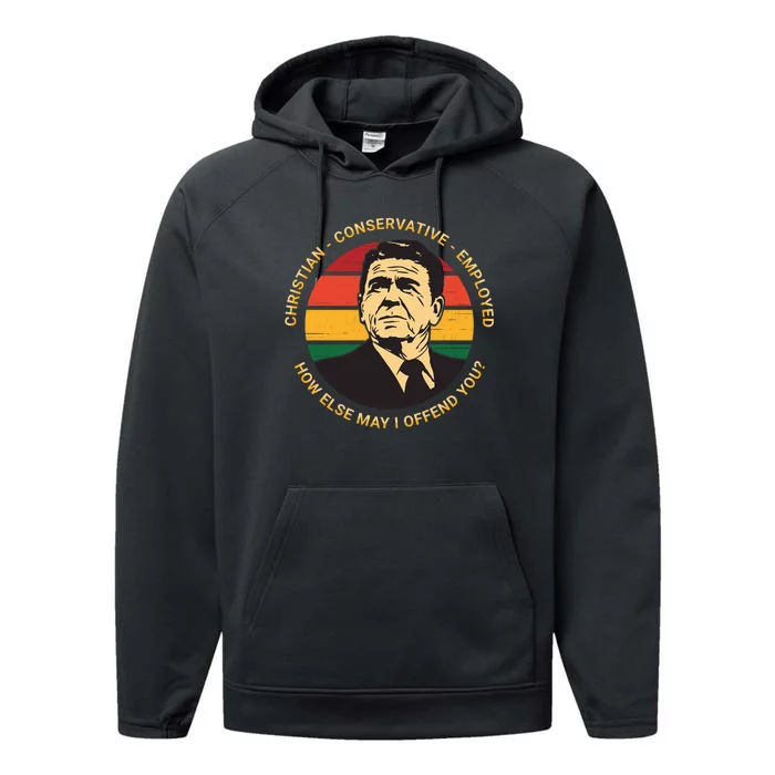 Ronald Reagan Conservative Politically Incorrect Performance Fleece Hoodie