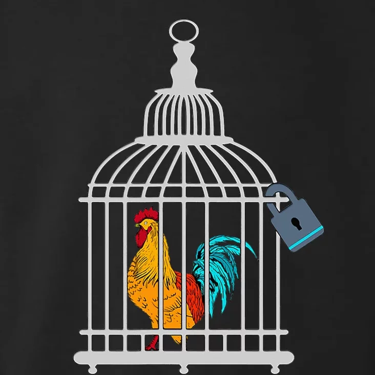 Red Rooster Cock Male Chastity Chicken In Cage Toddler Hoodie