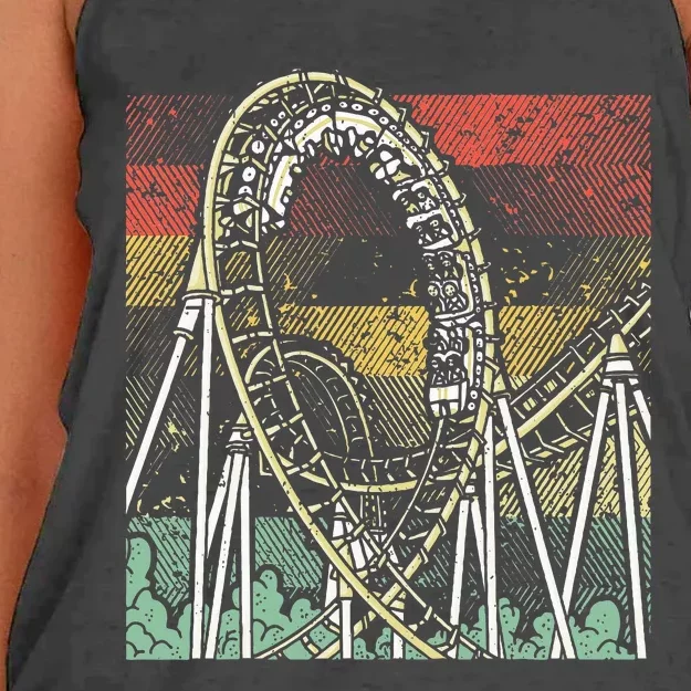 Retro Roller Coaster Women's Knotted Racerback Tank