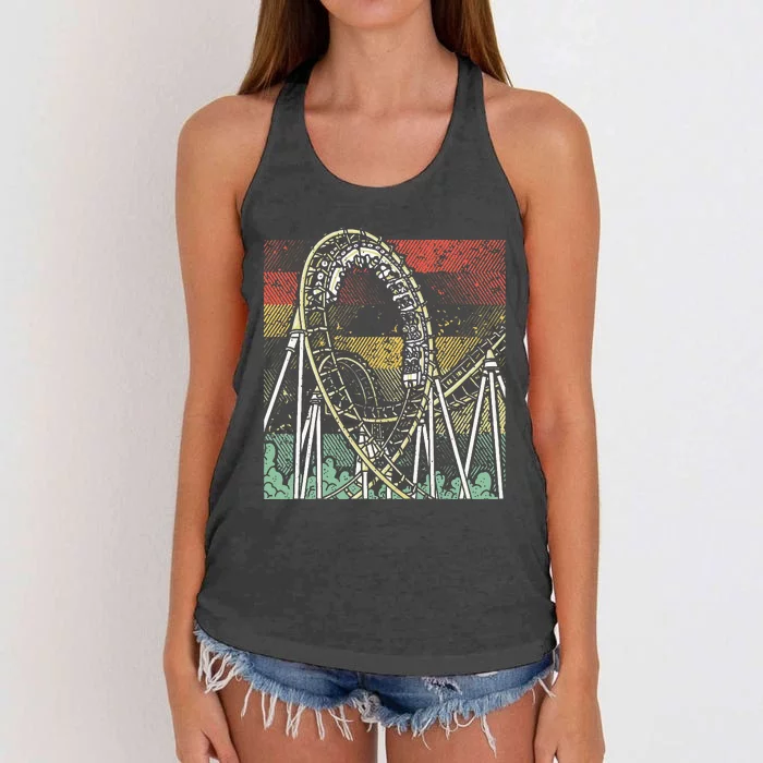 Retro Roller Coaster Women's Knotted Racerback Tank