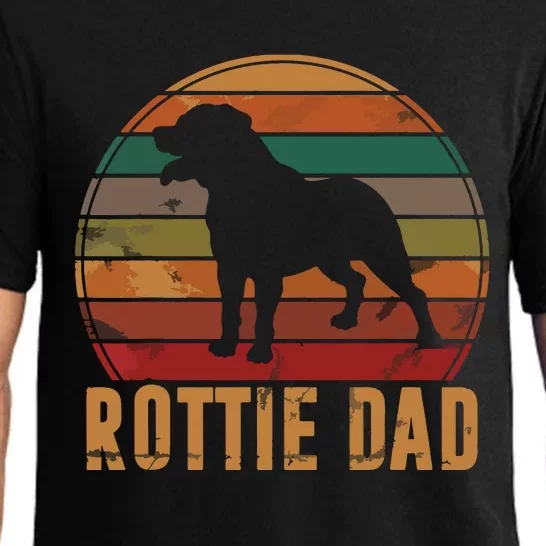 Retro Rottweiler Dad Gift Rott Dog Owner Pet Rottie Father Pajama Set