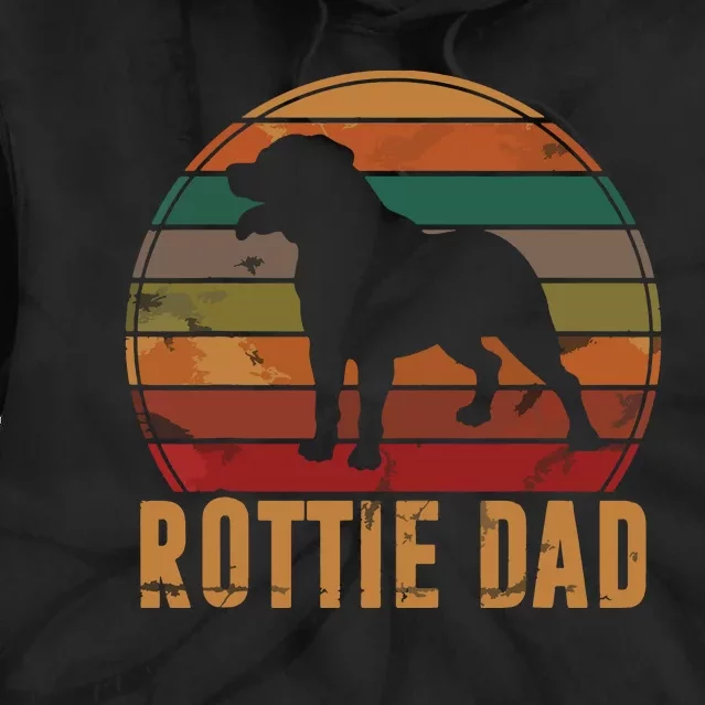 Retro Rottweiler Dad Gift Rott Dog Owner Pet Rottie Father Tie Dye Hoodie