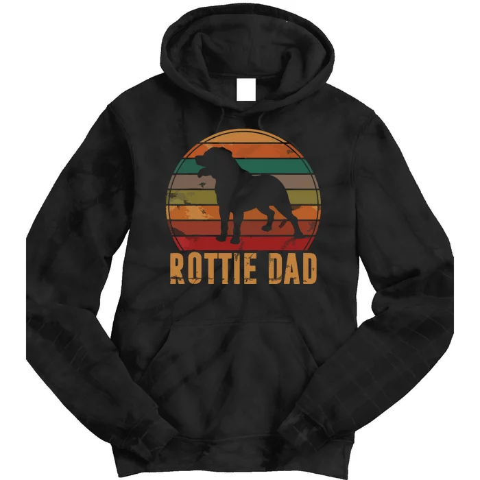 Retro Rottweiler Dad Gift Rott Dog Owner Pet Rottie Father Tie Dye Hoodie