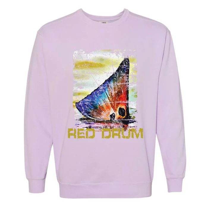 Redfish Red Drum Salty Dad Gift Saltwater Fishing Ocean Fish Garment-Dyed Sweatshirt