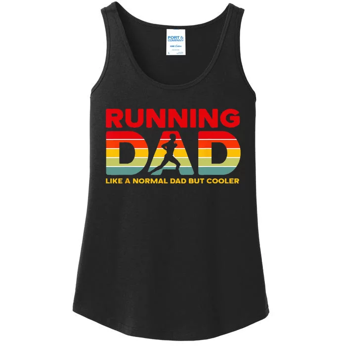 Retro Running Dad Apparel Funny Marathon Ladies Essential Tank