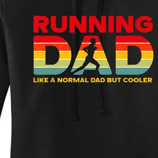 Retro Running Dad Apparel Funny Marathon Women's Pullover Hoodie