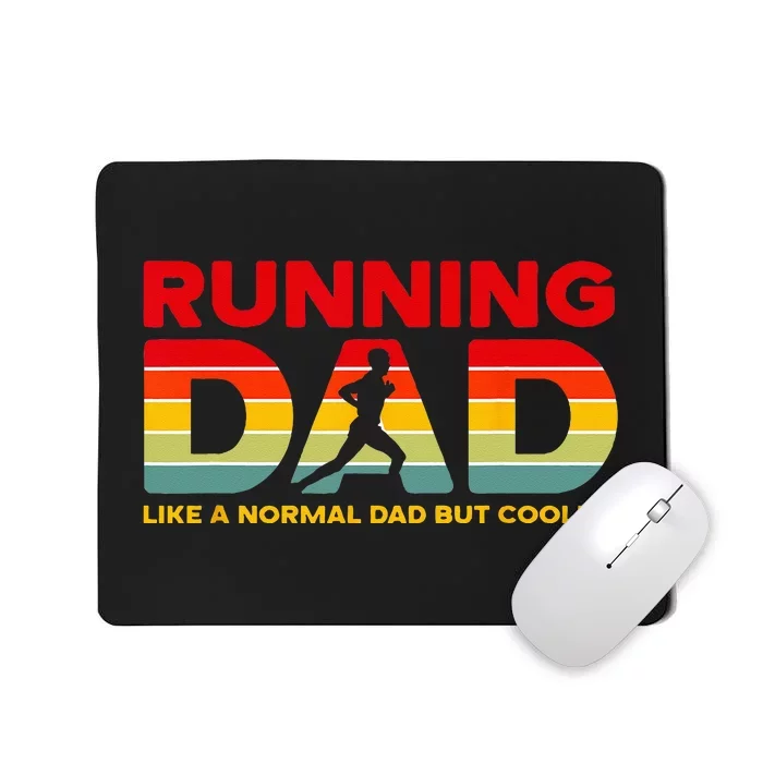 Retro Running Dad Apparel Funny Marathon Mousepad