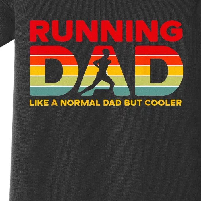 Retro Running Dad Apparel Funny Marathon Baby Bodysuit