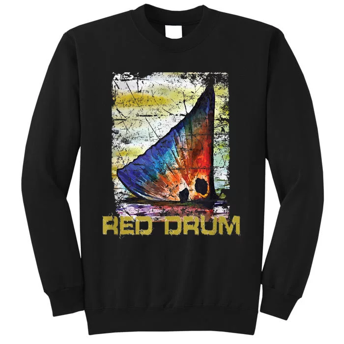 Redfish Red Drum Salty Dad Saltwater Fishing Ocean Fish Tall Sweatshirt